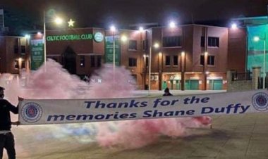 Shane Duffy trolled by Rangers fans with Celtic Park banner