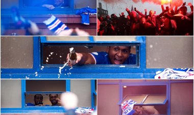 In pictures: Rangers players celebrate through Ibrox window with thousands of fans after St Mirren win