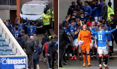 Rangers' players 'should have gone up the tunnel' and not celebrated with fans, says Sky Sports pundit