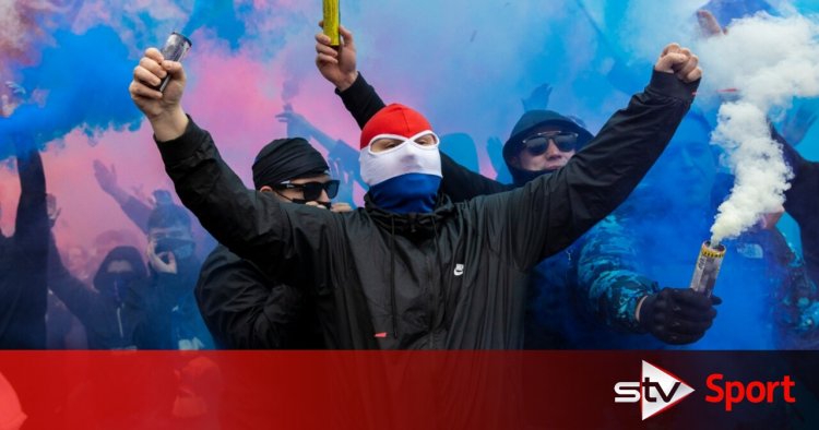 Rangers fans break lockdown for ‘title party’ outside Ibrox