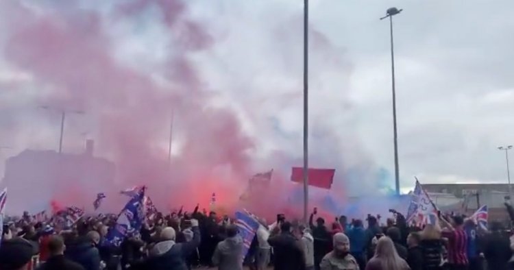 Rangers fans line the streets as Steven Gerrard's side close in on title