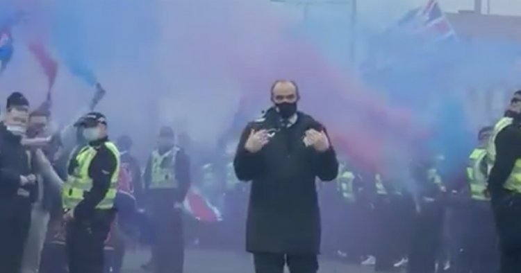Video from Steven Gerrard's car shows thousands of Rangers fans greeting him