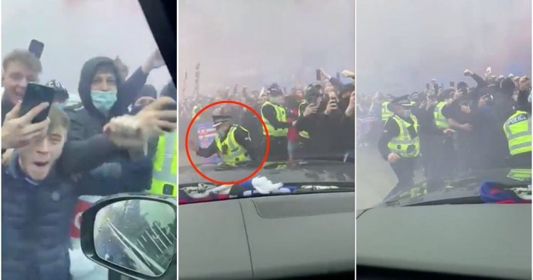 Amazing footage emerges from inside Steven Gerrard's car as he arrived at Ibrox