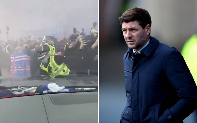 Video: Car apparently driving Gerrard knocks over policeman