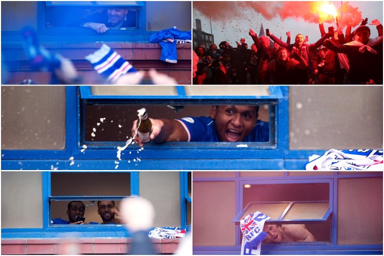 In pictures: Rangers players celebrate through Ibrox window with thousands of fans after St Mirren win