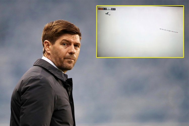 Rangers fans fly mocking banner above Celtic game with Gers on verge of title 55