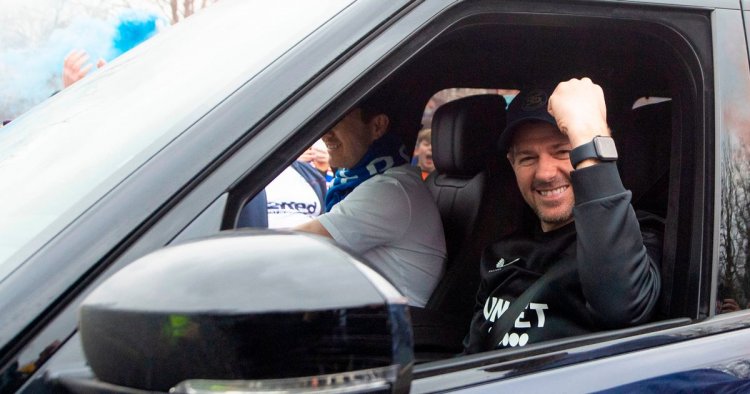 Steve Gerrard pictured celebrating Rangers title win as fans defy lockdown