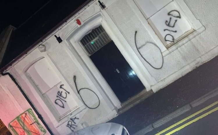 Vile vandals mock Ibrox disaster victims and spraypaint "IRA" on Irvine Orange Hall