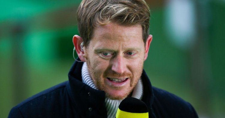 Michael Stewart disputes John Kennedy's Celtic penalty claim