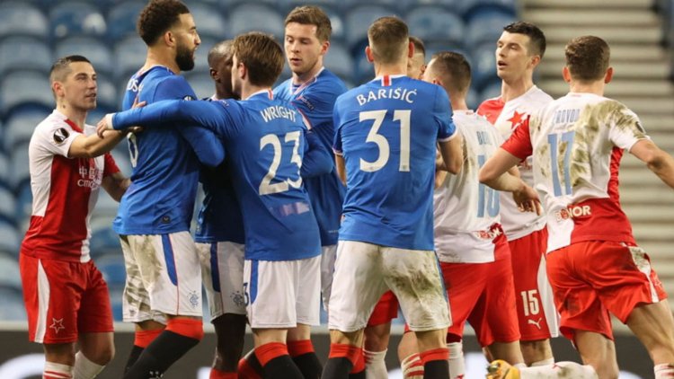Slavia Prague vow to respect UEFA probe into controversy during Rangers Europa League clash