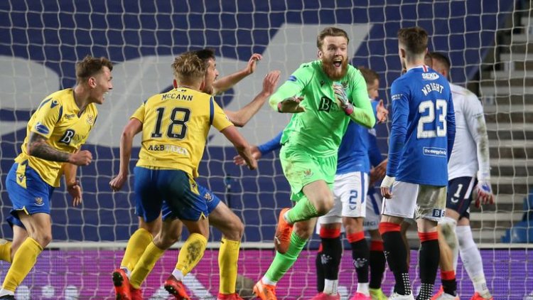 Rangers 1-1 St Johnstone (Pens: 2-4): Zander Clark the hero in both boxes to end Rangers' double hopes