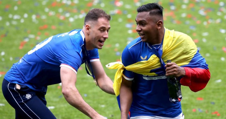 Watch: Morelos soaks Gerrard with champagne after Rangers lift trophy - Planet Football